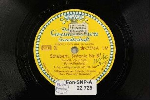 Sinfonie Nr. 8 : h-moll, op. posth. (Unvollendete). 1. Satz: Allegro moderato, III. Teil; 2. Satz: Andante con moto, I. Teil