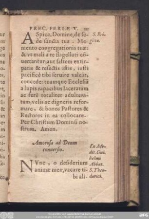 Amorosa ad Denm conversio.