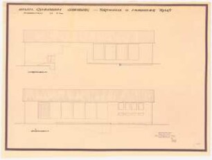 Staatliches Nicolaus-Cusanus-Gymnasium, Bonn-Bad Godesberg: Schulgebäude, Turnhalle und Musischer Trakt: Nord- und Südansicht 1:100