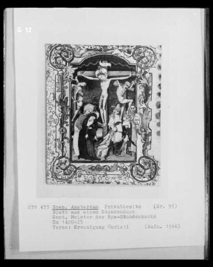 Blatt aus einem Stundenbuch, Kreuzigung Christi