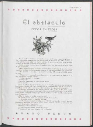 El obstáculo : Poema en prosa