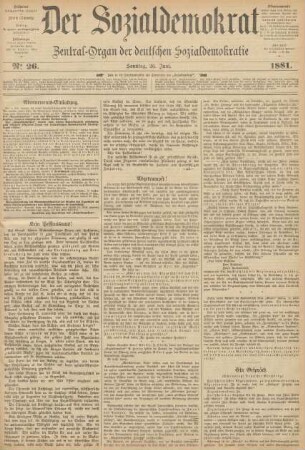 No 26. Sonntag, 26. Juni. 1881.