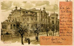 Postkartenalbum mit Motiven von Karlsruhe. "Karlsruhe. Palais Prinz Max"