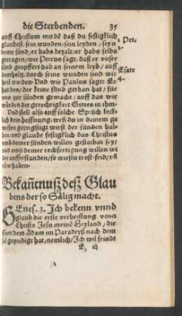 Bekanntnuß deß Glaubens der so Sälig macht.