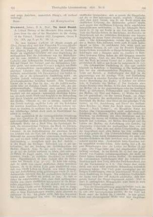 133-135 [Rezension] Drummond, James, The Jewish Messiah. A Critical History of the Messianic Idea among the Jews from the rise of the Maccabees to the closing of the Talmud
