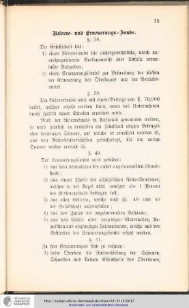 Reserve= und Erneuerungs=Fonds