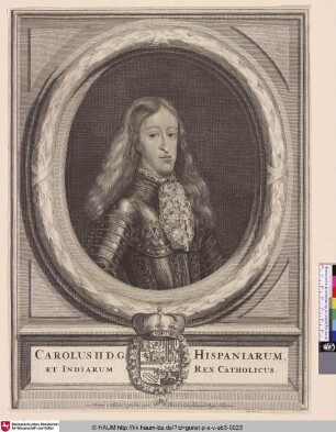 Carolus II D.G. Hispaniarum et Indiarum Rex Catholicus [Porträt Karl II, König von Spanien]