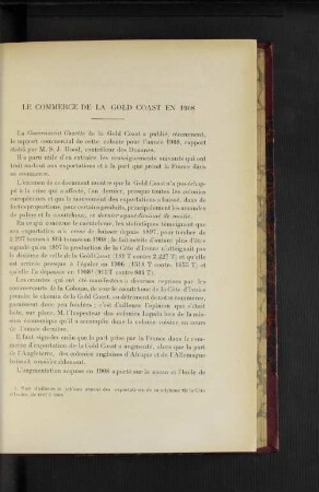 Le Commerce De La Gold Coast En 1908.