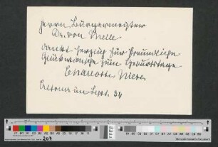 Briefkarte an Werner von Melle