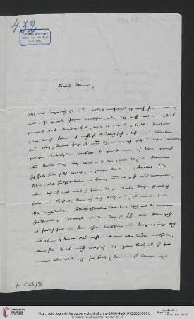 Briefwechsel Theodor Mommsen und Marie Mommsen geb. Reimer: Brief von Theodor Mommsen an Marie Mommsen