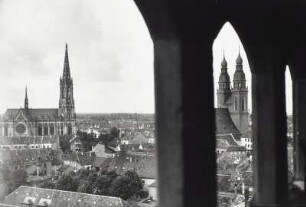 Speyer, Stadtansicht : Speyer. Stadtansicht mit Gedächtniskirche und St. Josephskirche von Nordosten