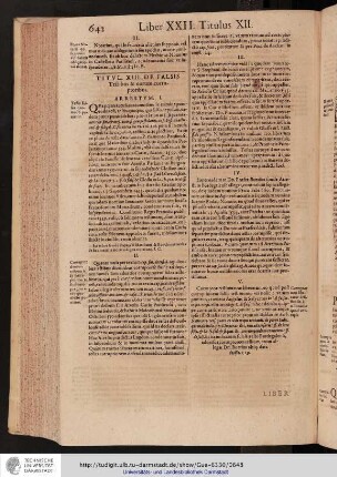 Liber XXII. Titulus XIII.