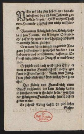 NVn wil ichs aber heben an/ das al=||lerbest vnd das ich kan/