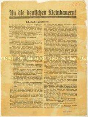 Flugblatt der KPD zum Rhönbauerntag in Gersfeld am 14. September 1924