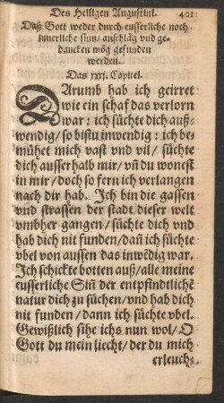 Daß Gott weder durch eusserliche noch innerliche sinn ... mög gefunden werden. Das xxxi. Capitel.