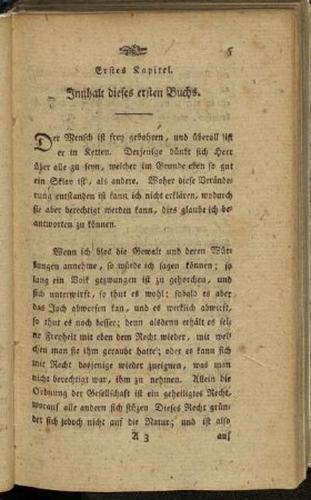 Erstes Kapitel. Innhalt dieses ersten Buchs. - Zweytes Kapitel. Von den ersten Gesellschaften.