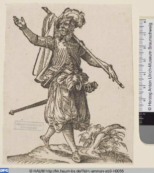 Landsknecht, nach rechts gehend