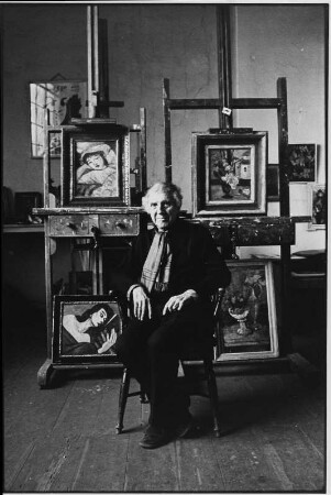 Der Maler Hans Jüchser in seinem Atelier