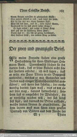 Der zwey und zwanzigste Brief