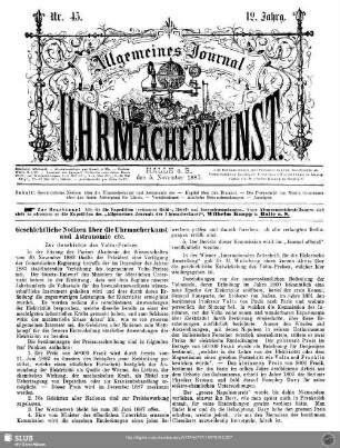 Geschichtliche Notizen über die Uhrmacherkunst und Astronomie etc.