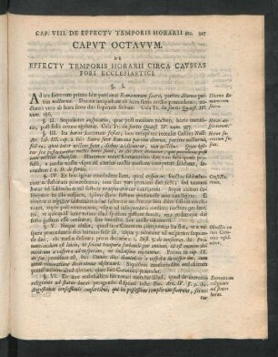 Caput Octavum. De Effectu Temporis Horarii Circa Caussas Fori Ecclesiastici.