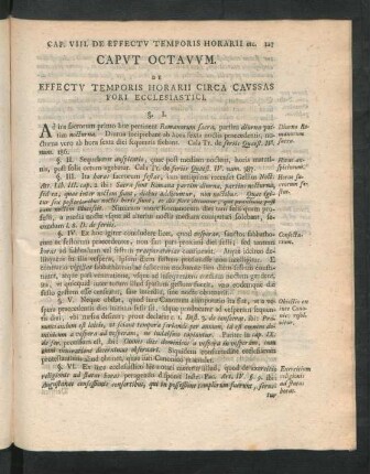 Caput Octavum. De Effectu Temporis Horarii Circa Caussas Fori Ecclesiastici.