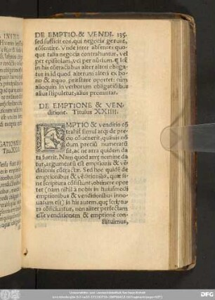 De Emptione & Venditione. Titulus XXIIII.