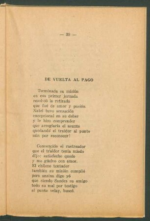 De vuelta al pago