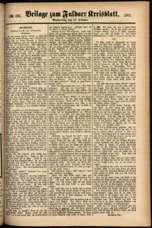 Zweite Ausgabe vom Donnerstag, den 17. Oktober 1901.