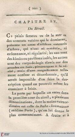 Chapitre IV: Du Sérail
