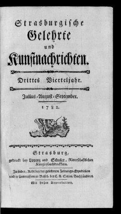 1,2: Strasburgische gelehrte Nachrichten