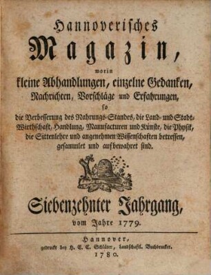 Hannoverisches Magazin, 17. 1779