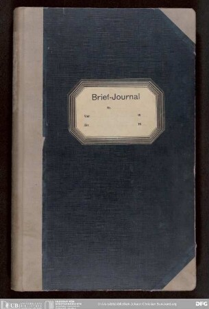 Journal der eingegangenen und ausgegangenen Briefe
