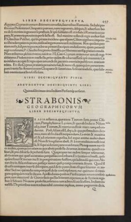 Strabonis Geographicorum Liber Decimusquintus.