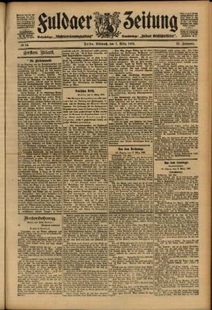 Erste Ausgabe vom Mittwoch, den 07. März 1906.