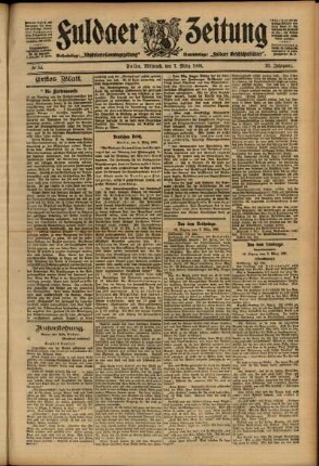 Erste Ausgabe vom Mittwoch, den 07. März 1906.