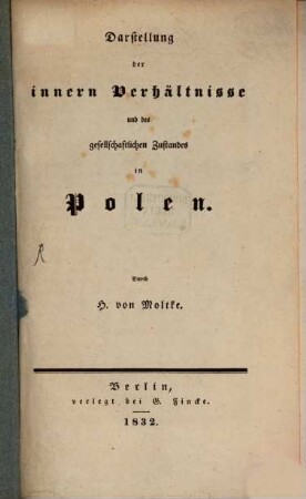 Darstellung der innern Verhältnisse und des gesellschaftlichen Zustandes in Polen