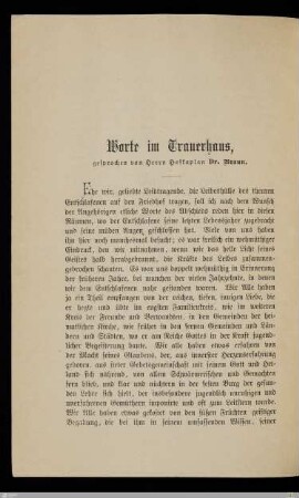 Worte im Trauerhaus