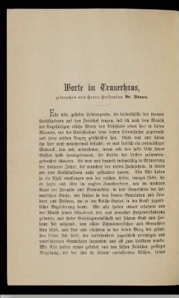 Worte im Trauerhaus
