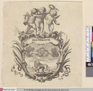 [Kartusche mit Devise; Emblematic subject in ornamental frame]