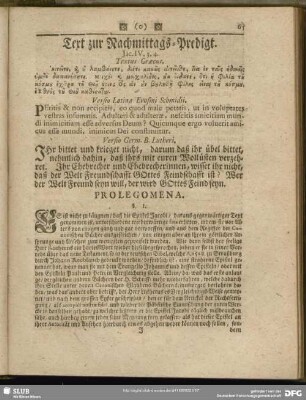 Text zur Nachmittags-Predigt. Jac. IV, 3. 4