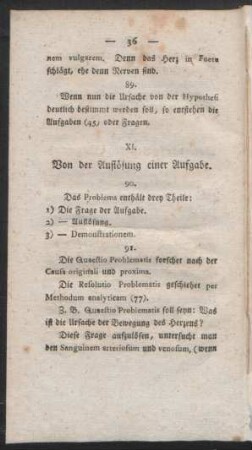 XI. Von der Auflösung einer Aufgabe