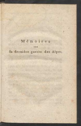 Mémoires sur la dernière guerre des Alpes