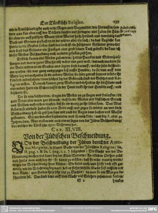 Cap. XLVIII. Von der Jüdischen Beschneidung