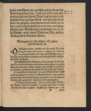 Gesangweise/ Im Thon: O reicher Gott im Throne ...