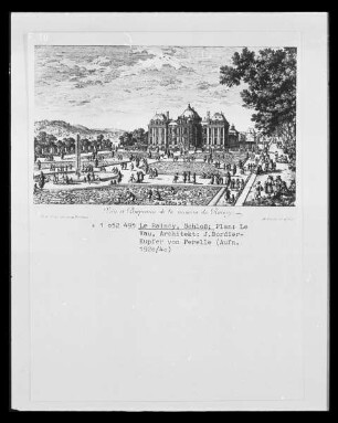 Das Schloss in Le Raincy: Ansicht mit Garten