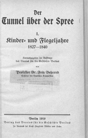 1: Kinder- und Flegeljahre : 1827-1840