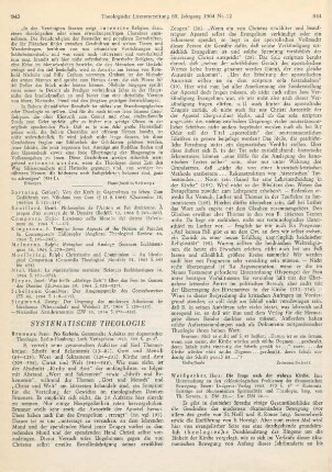 944-946 [Rezension] Weissgerber, Hans, Die Frage nach der wahren Kirche