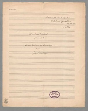 Wanderers Nachtlied für eine Altstimme mit Klavierbegleitung - BSB Mus.ms. 6403