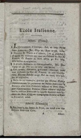 Ecole Italienne.